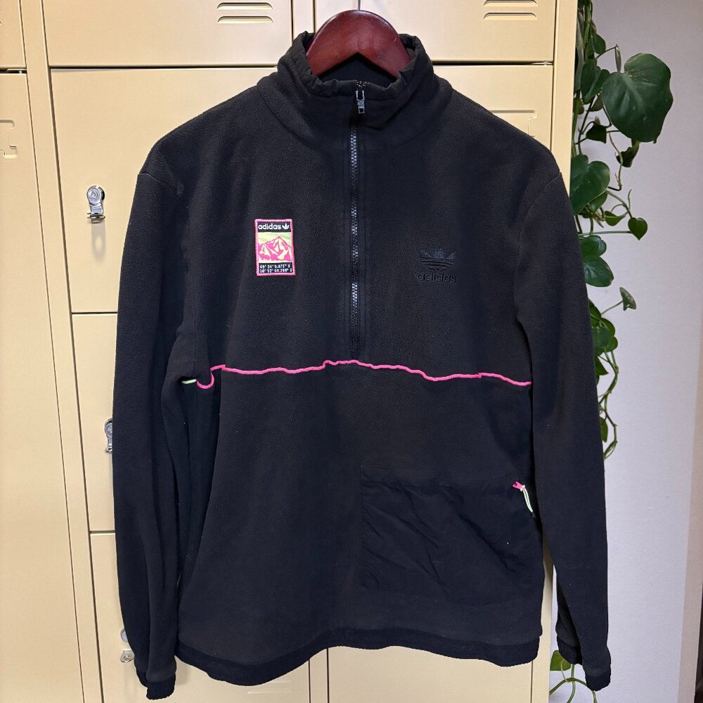 Adidas Fleece Black Quarter Zip Sweater
